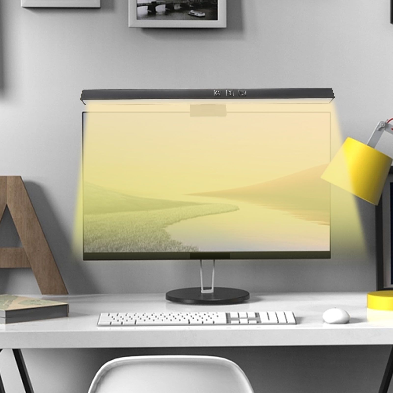 Black Laptop Monitor Lamp Anti Blue Light Eye Care LED Computer Monitor Light Bar 33cm