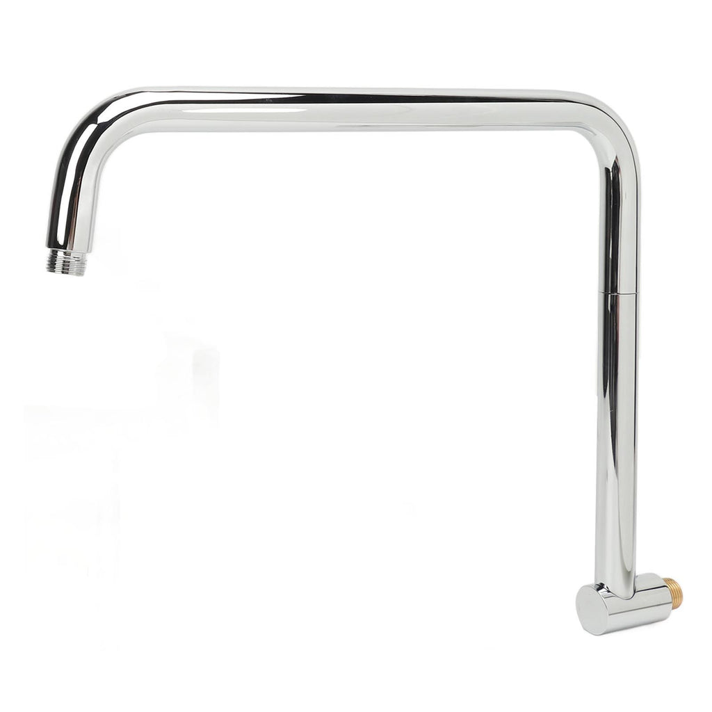 Shower Head Extension with Flange S Shape Shower Arm Wall Mount Rotatable Stainless Steel Shower Pipe for Bathroom Electroplate