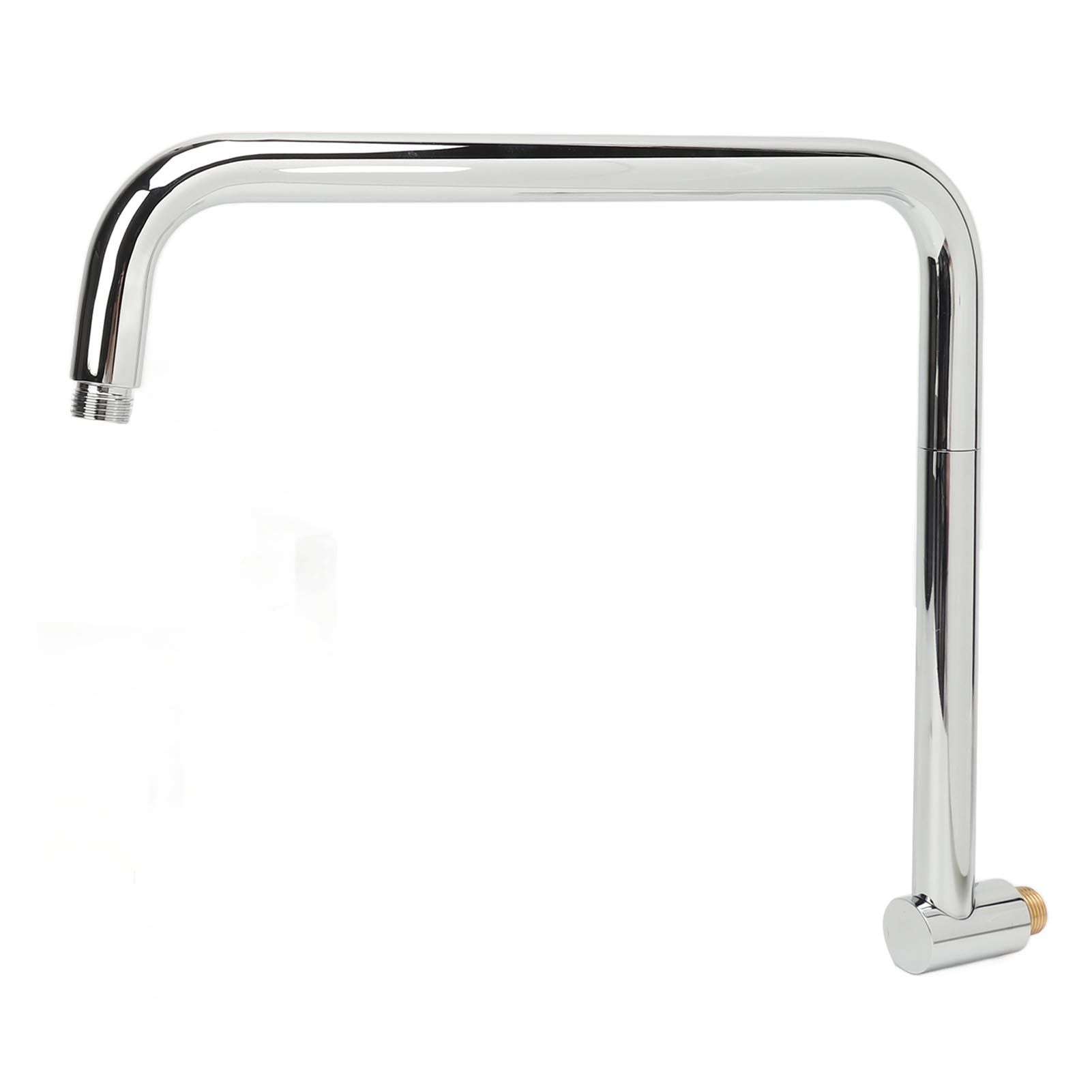 Shower Head Extension with Flange S Shape Shower Arm Wall Mount Rotatable Stainless Steel Shower Pipe for Bathroom Electroplate