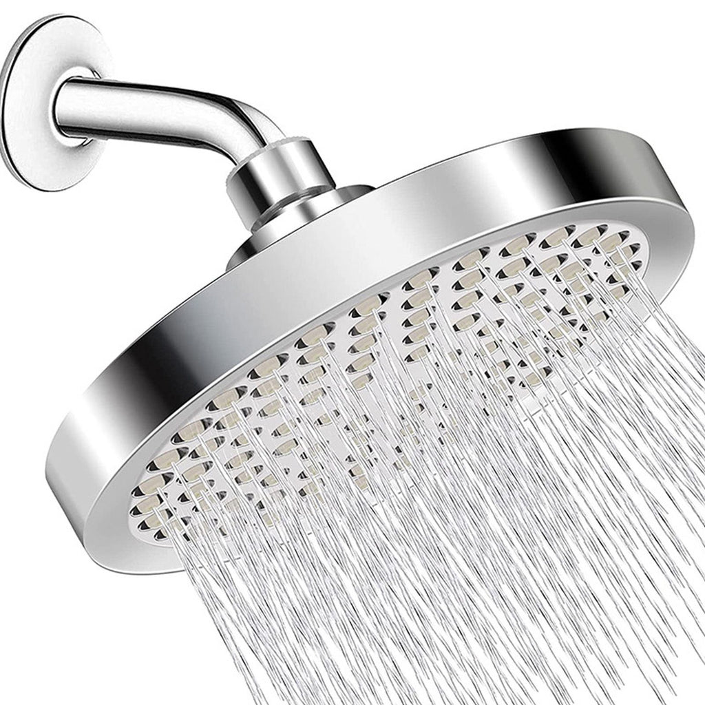 High Pressure Rain Shower Head Water Conservation Bathroom Shower Head for Household Hotel 6 Inch Silver