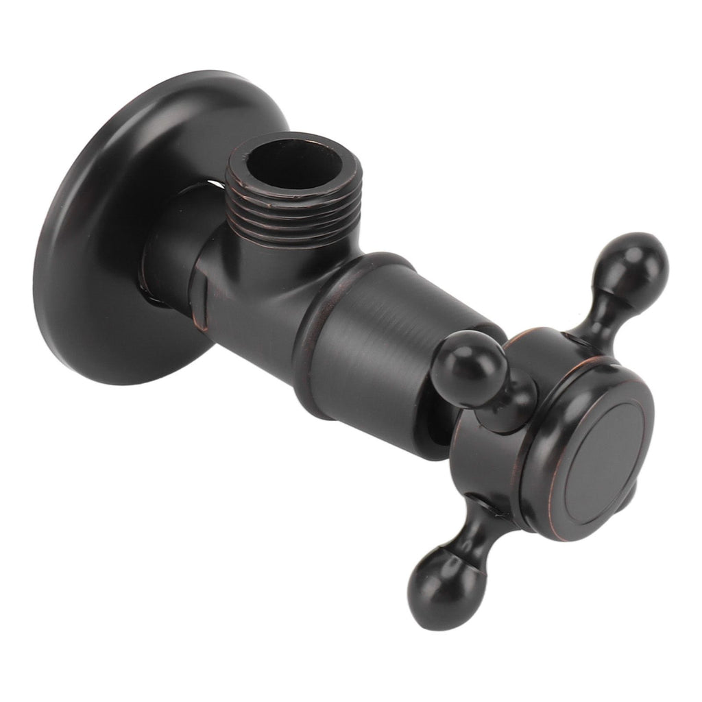 Solid Brass Angle Stop Valve Retro Thickened Cold Hot Triangle Valve Explosion Proof Water Shut Off Valve Black