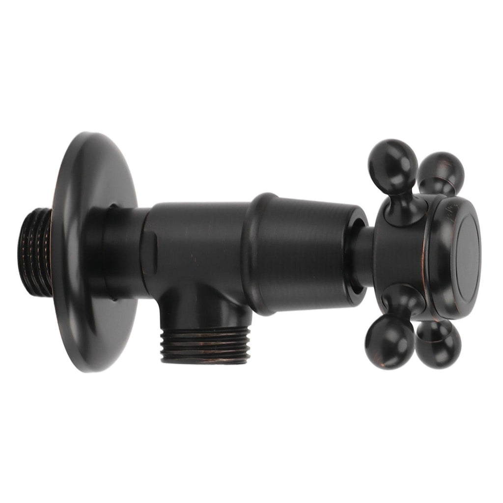 Solid Brass Angle Stop Valve Retro Thickened Cold Hot Triangle Valve Explosion Proof Water Shut Off Valve Black