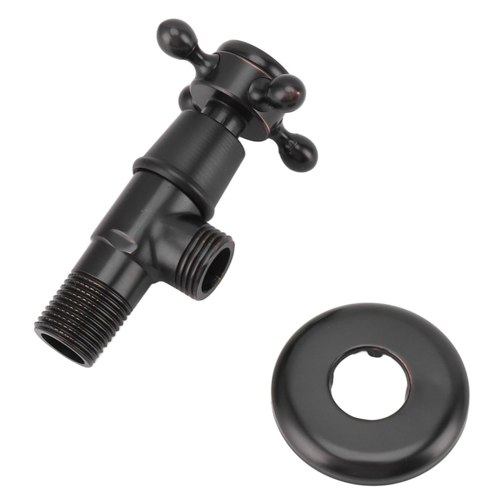 Solid Brass Angle Stop Valve Retro Thickened Cold Hot Triangle Valve Explosion Proof Water Shut Off Valve Black