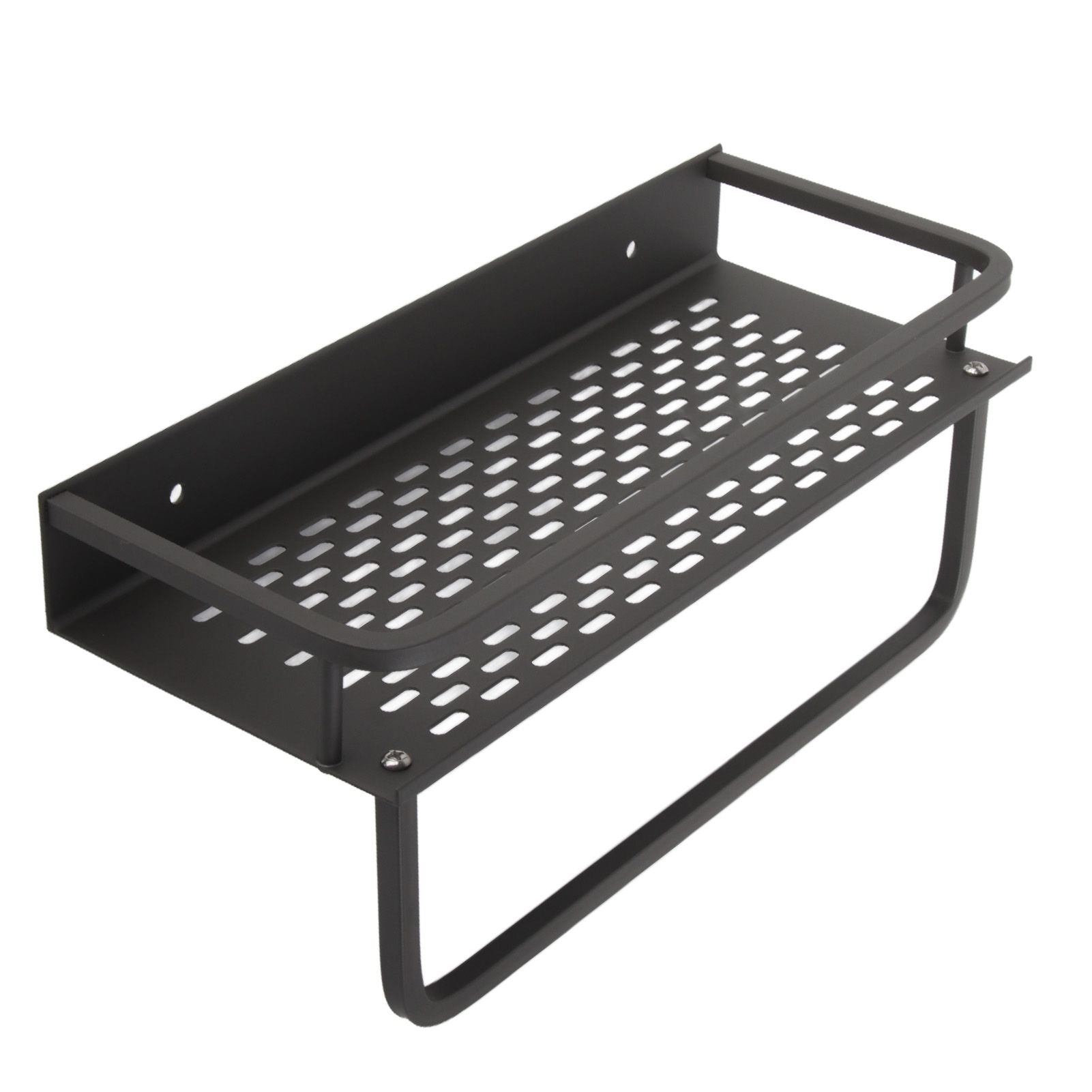 Shower Caddy Grey Shower Organizer Shelf Easy Install Aluminium Alloy Large Capacity Shower Accessory for Bathroom Home 30cm / 11.8in