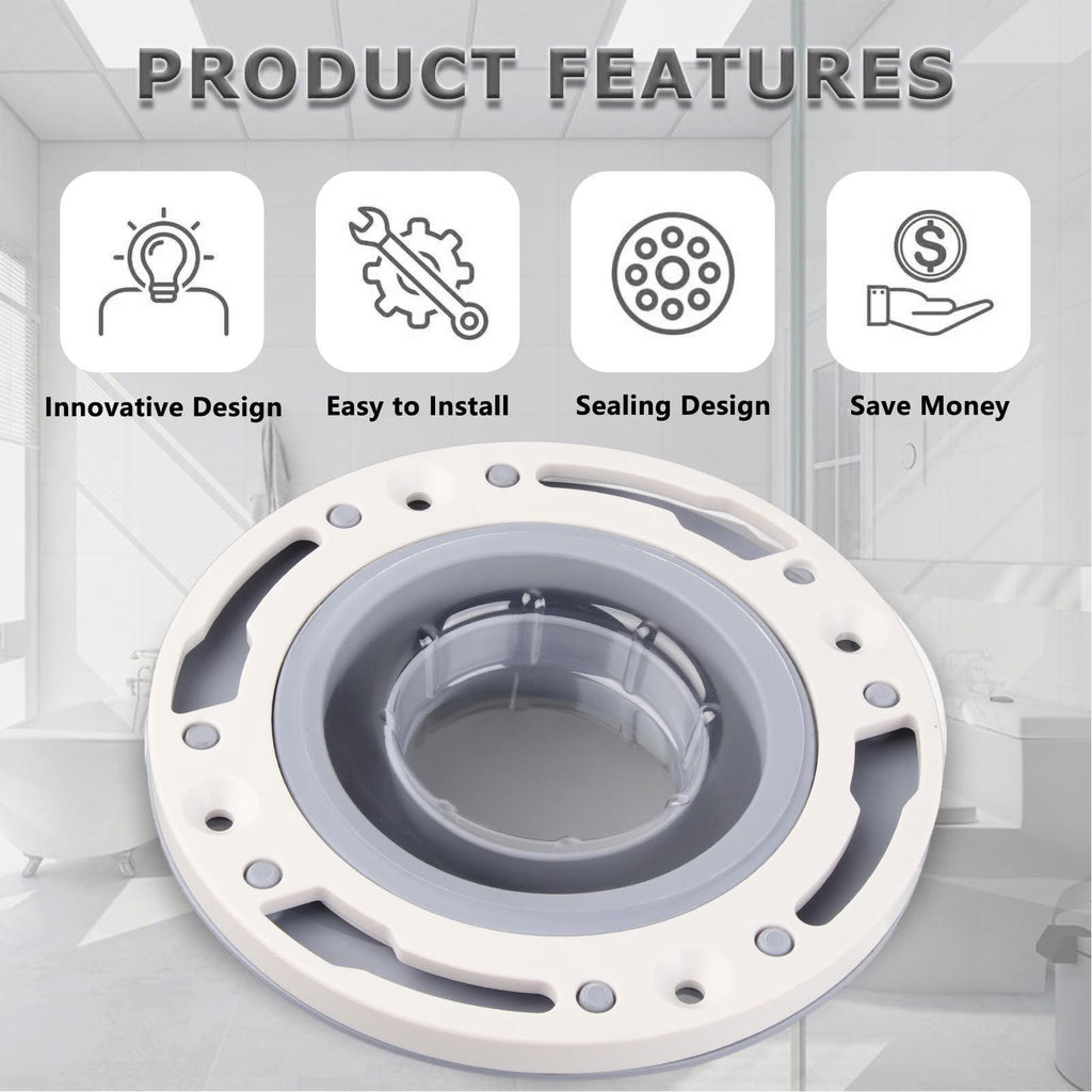 Toilet Flange Silicone and ABS Gray Universal Toilet Flange Replacement for 4in 5in Special 3in Waste Pipe
