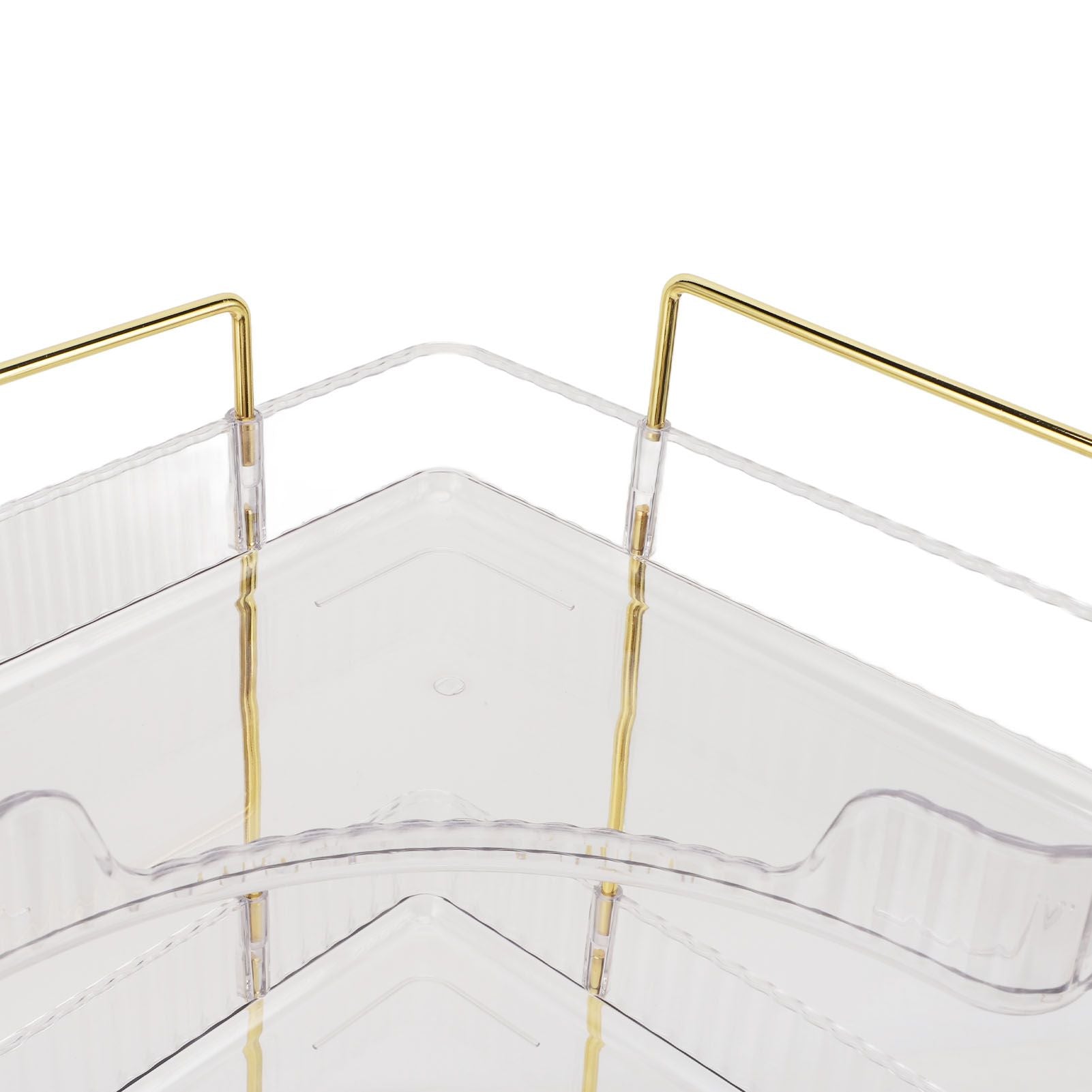 3 Tier Makeup Shelf Organizer Easy Access Aesthetic Corner Bathroom Countertop Organizer for Cosmetics Skincare Transparent