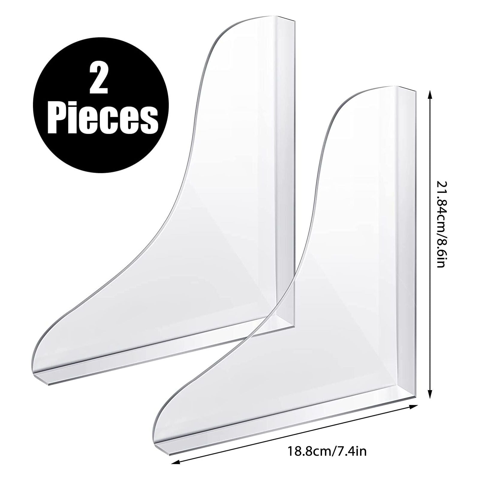 2 Pcs Bathtub Splashing Guard Acrylic Shower Tub Corner Water Blocking Plate for Bathroom Kitchen Sink