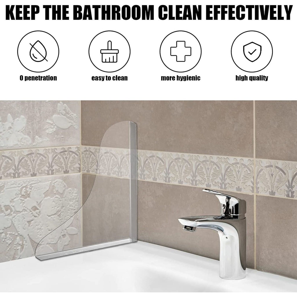 2 Pcs Bathtub Splashing Guard Acrylic Shower Tub Corner Water Blocking Plate for Bathroom Kitchen Sink