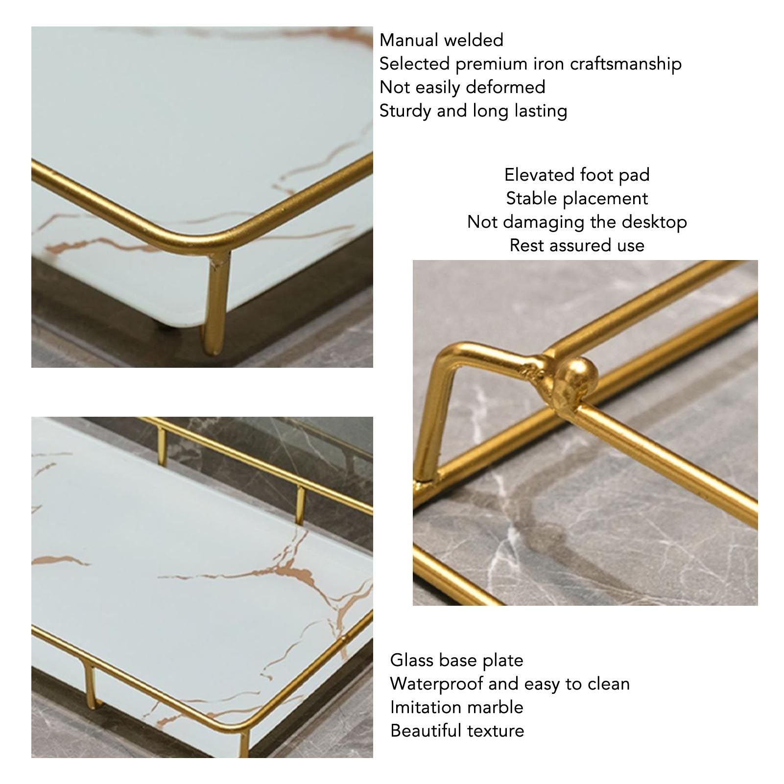 Bathroom Vanity Tray Modern Stylish Anti Slip Kitchen Sink Countertop Storage Organizer S White