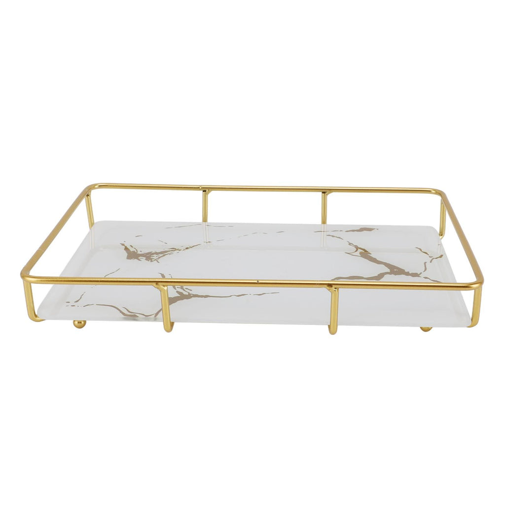 Bathroom Vanity Tray Modern Stylish Anti Slip Kitchen Sink Countertop Storage Organizer L White