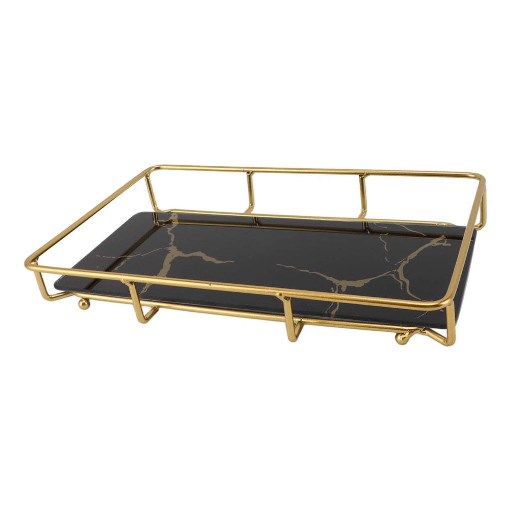 Bathroom Vanity Tray Modern Stylish Anti Slip Kitchen Sink Countertop Storage Organizer L Black
