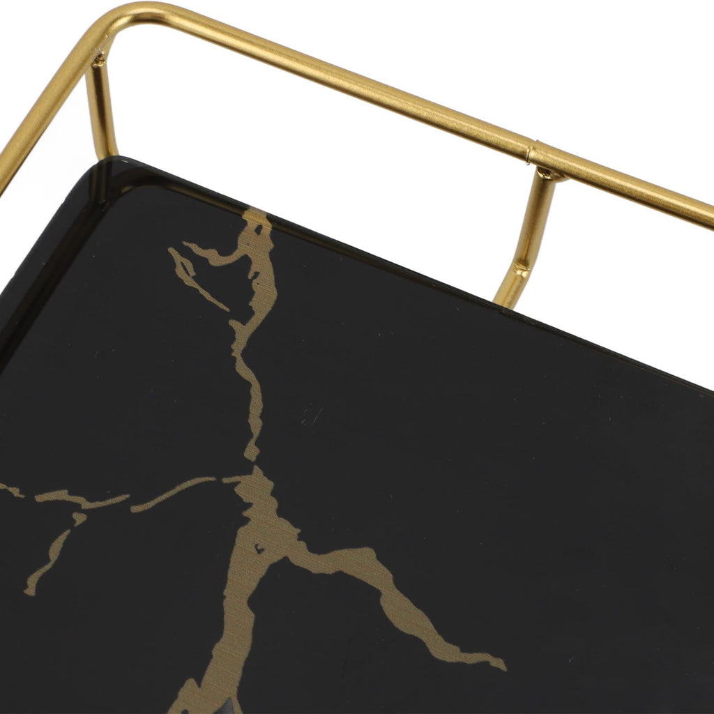 Bathroom Vanity Tray Modern Stylish Anti Slip Kitchen Sink Countertop Storage Organizer L Black