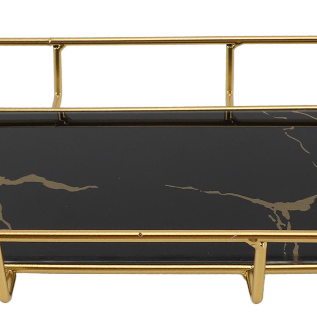 Bathroom Vanity Tray Modern Stylish Anti Slip Kitchen Sink Countertop Storage Organizer L Black