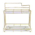 Countertop Storage Rack Double Layer Waterproof Counter Organizer Shelf with Electric Toothbrush Holder for Bathroom White Background Gold Grain