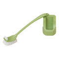 Toilet Brush Set Plastic Double Sided Brush Head Toilet Scrubber Holder Set for Home Hotel Bedroom Green