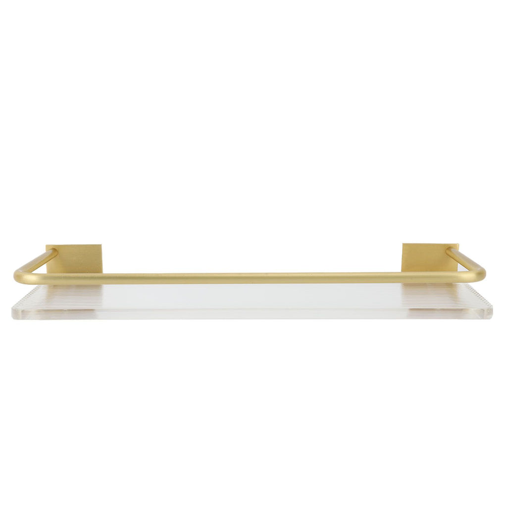 Floating Shelf Space Aluminum Acrylic Wall Mounted Decorative Storage Shelf for Kitchen Bathroom Living Room Bedroom Gold