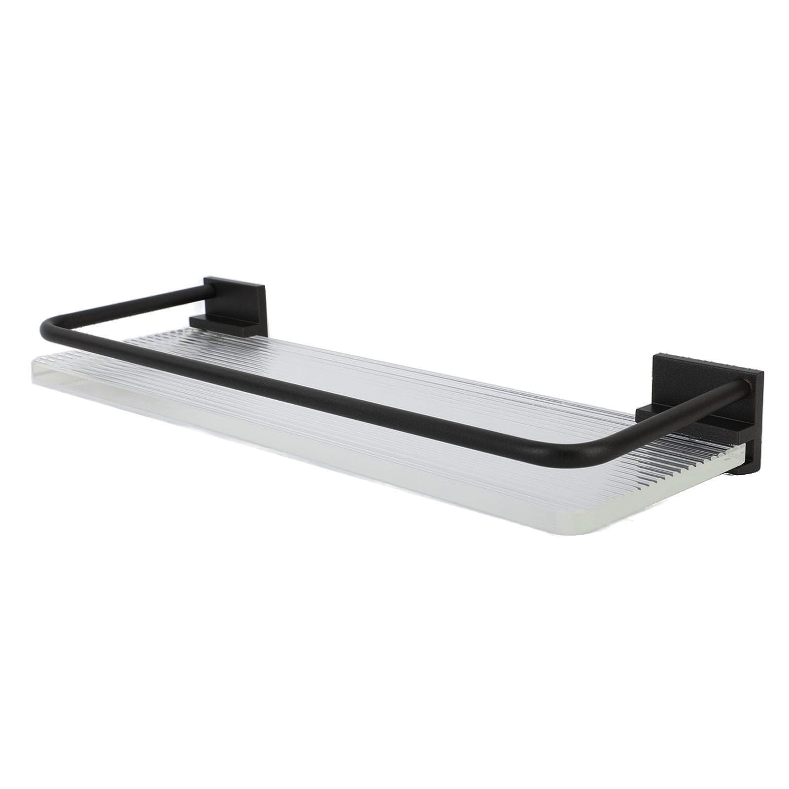 Floating Shelf Space Aluminum Acrylic Wall Mounted Decorative Storage Shelf for Kitchen Bathroom Living Room Bedroom Black