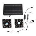 20W Solar Panel Fan Kit Heat Dissipation Ventilation Solar Powered Dual Fan with Switch for Chicken House Greenhouse Dog House