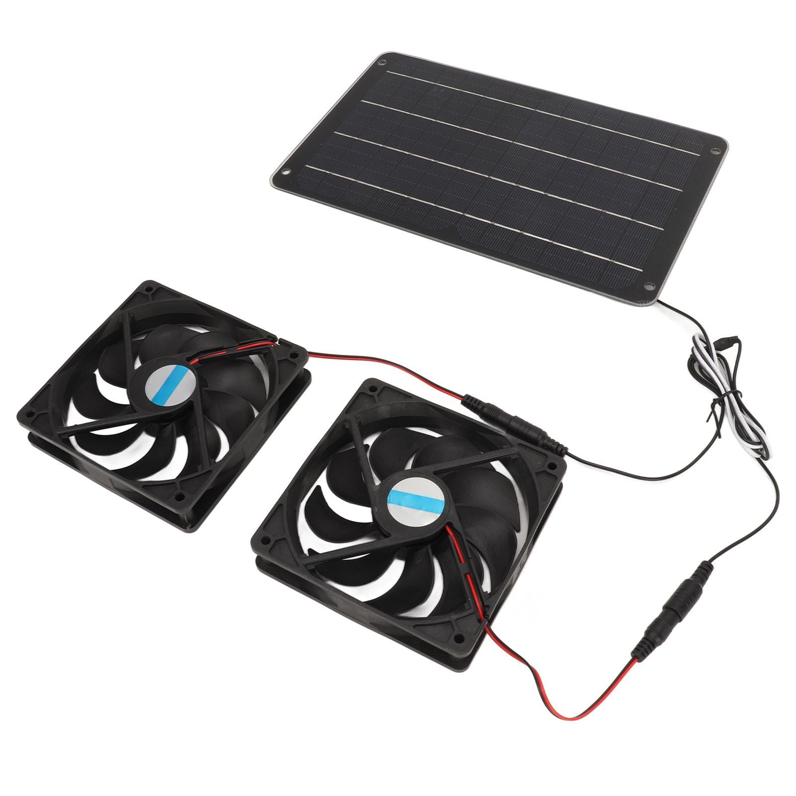 20W Solar Panel Fan Kit Heat Dissipation Ventilation Solar Powered Dual Fan with Switch for Chicken House Greenhouse Dog House