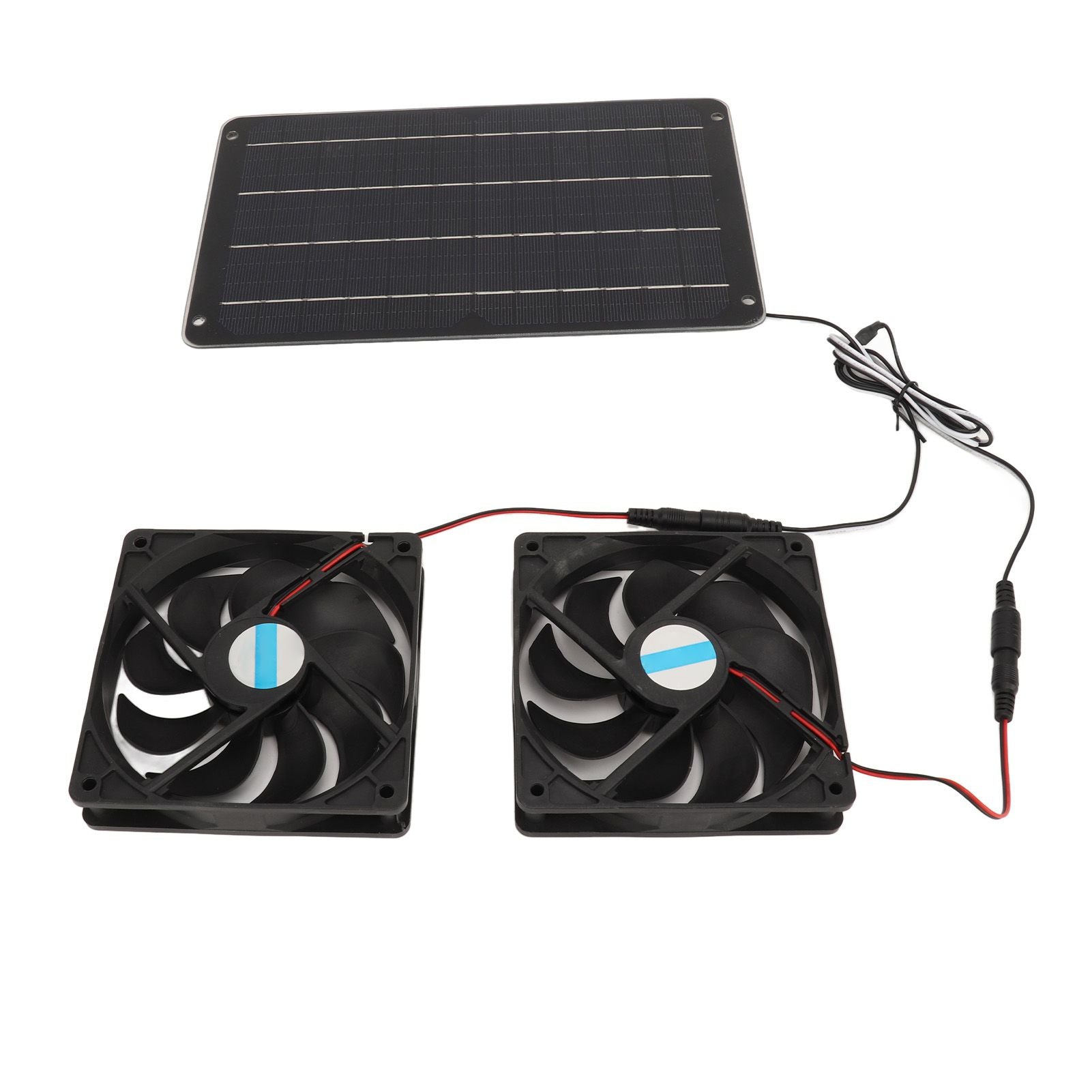 20W Solar Panel Fan Kit Heat Dissipation Ventilation Solar Powered Dual Fan with Switch for Chicken House Greenhouse Dog House