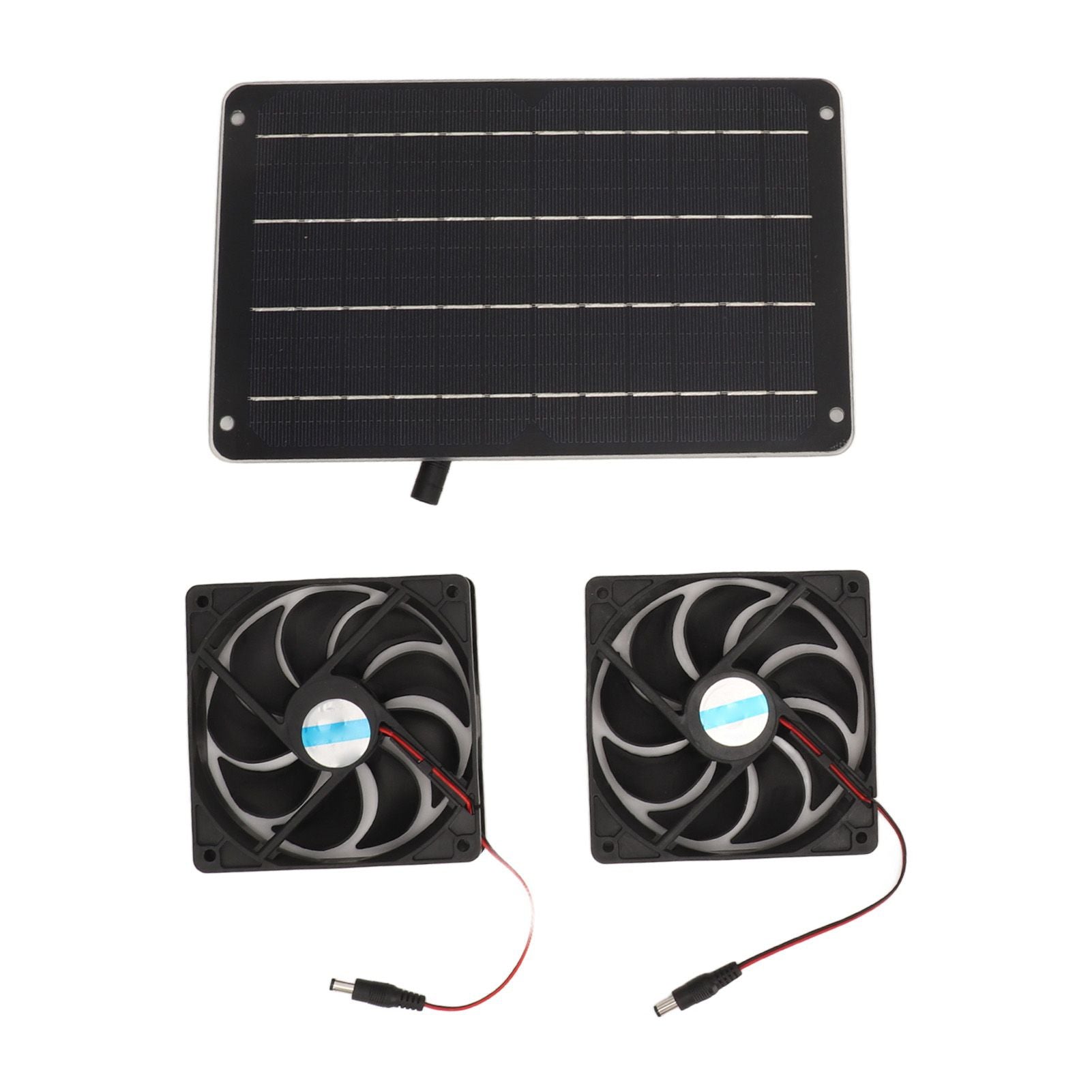 20W Solar Panel Fan Kit Heat Dissipation Ventilation Solar Powered Dual Fan with Switch for Chicken House Greenhouse Dog House