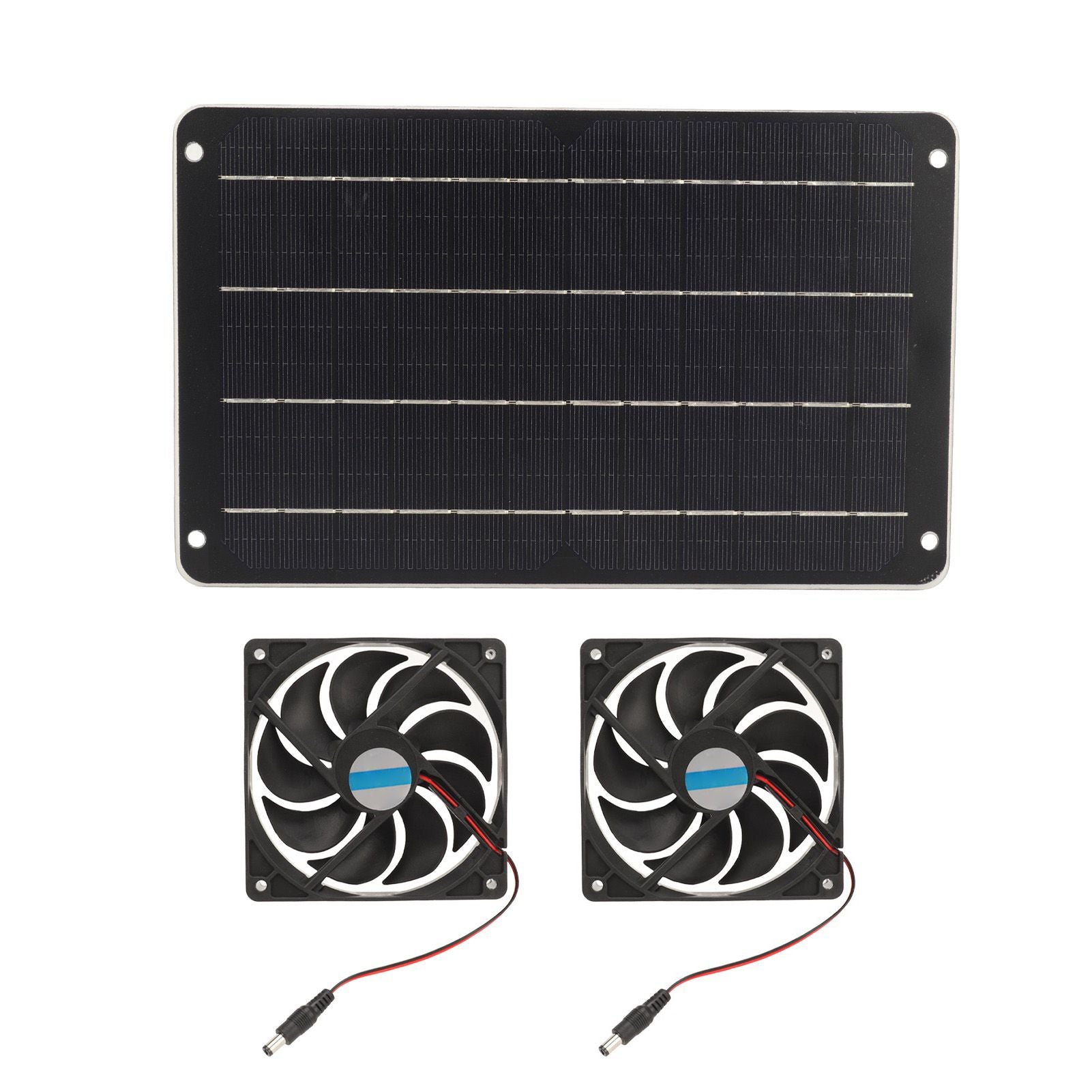 20W Solar Panel Fan Kit Heat Dissipation Ventilation Solar Powered Dual Fan with Switch for Chicken House Greenhouse Dog House