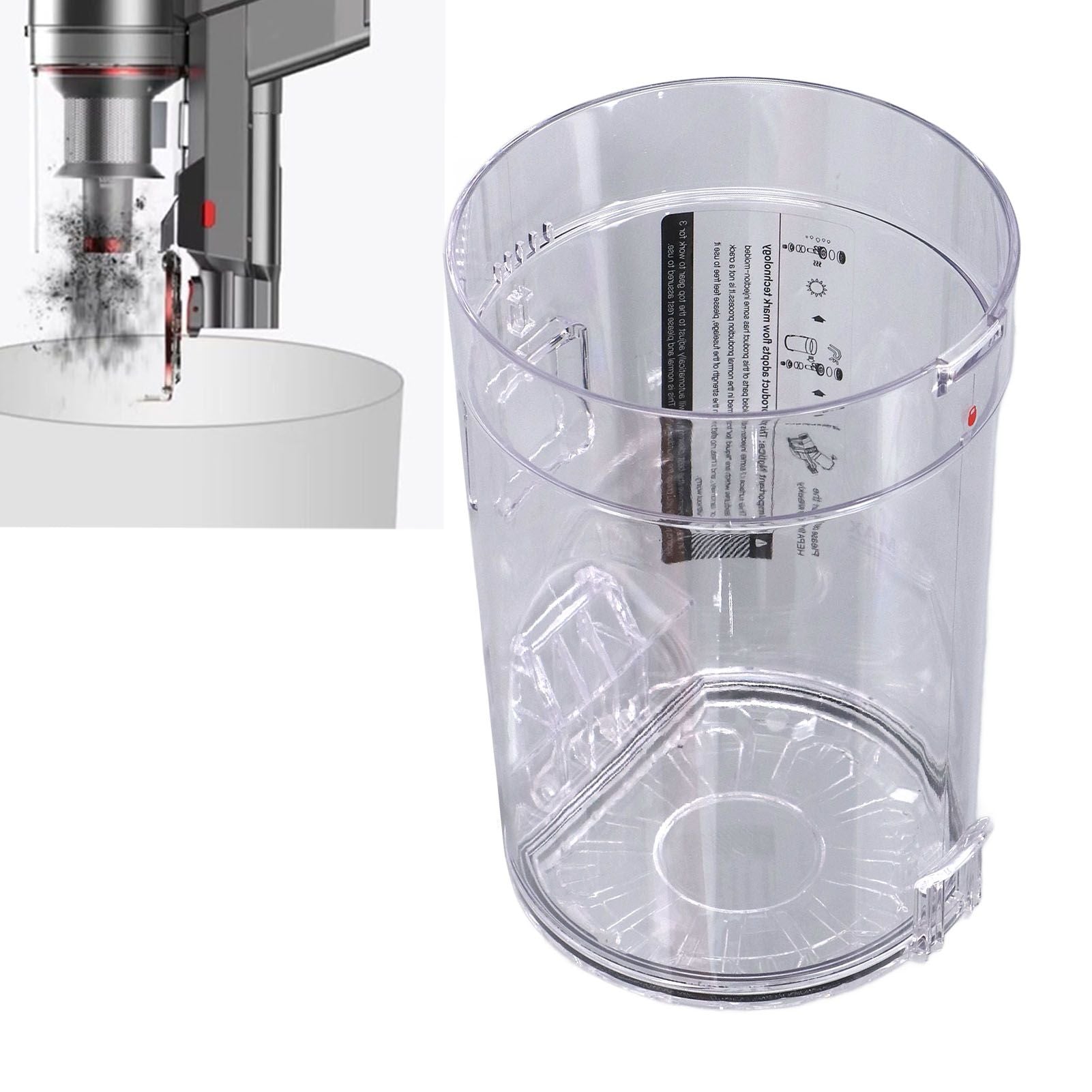 Vacuum Cleaner Dust Bucket ABS Handheld Cordless Vacuum Cleaner Dust Collection Cup Replacement for Proscenic P10 P11 P10PRO Accessories