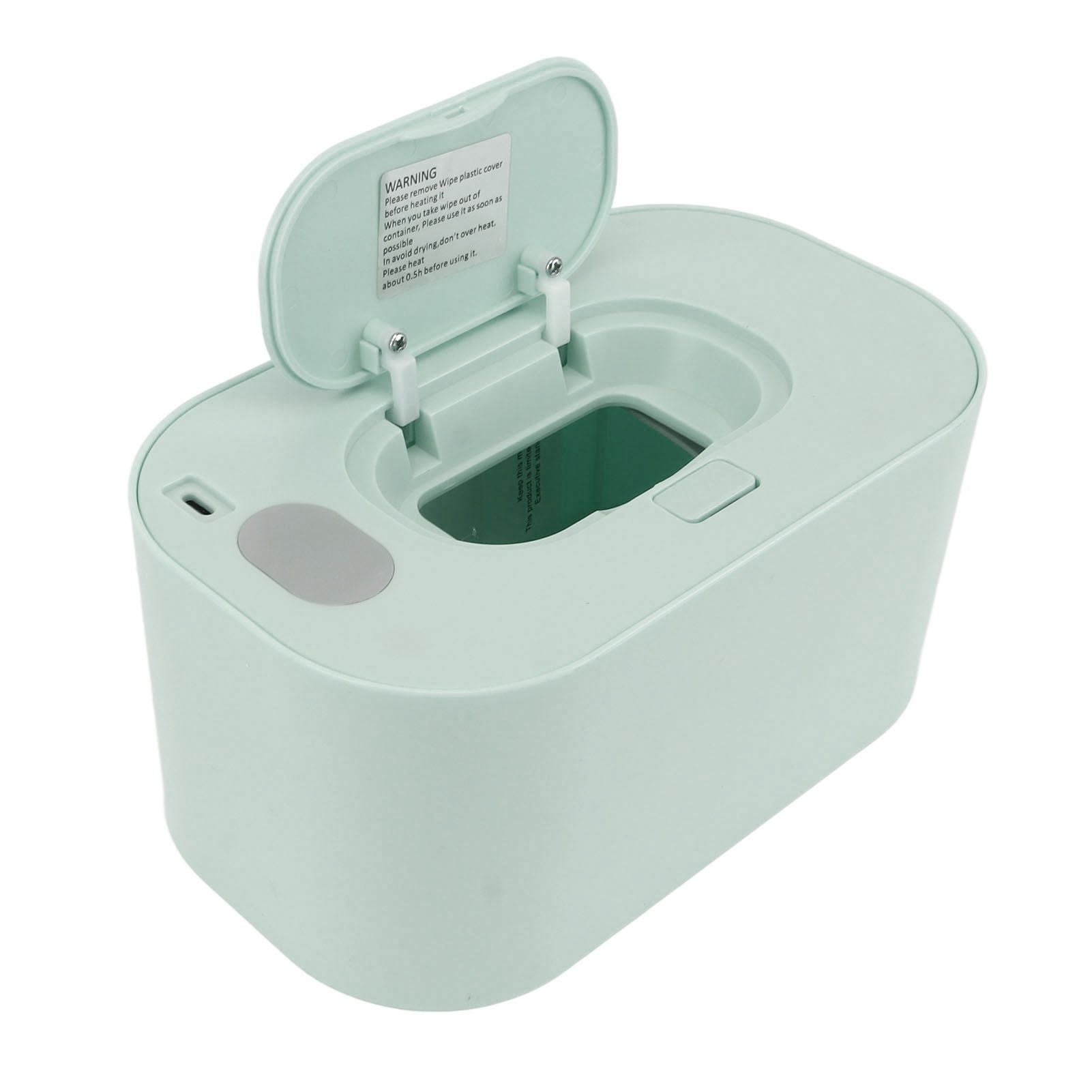 Wipe Warmer Wet Wipe Dispenser USB Powered Constant Temperature Large Capacity with Display Wipe Heater for Infants Green