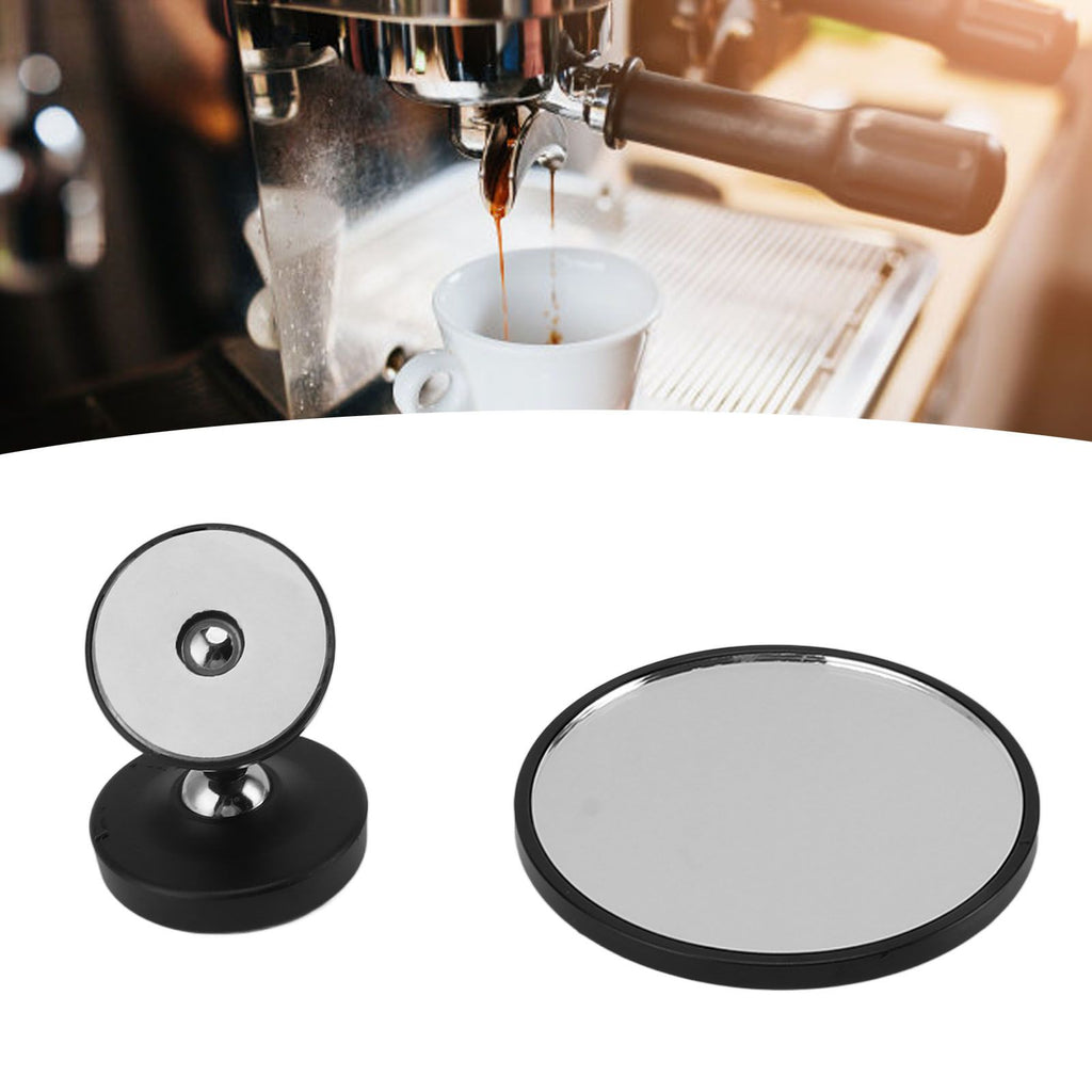 Coffee Maker Magnetic Mirror with 360° Rotating Base Aluminum Alloy Dual Ball Joints Coffee Flow Rate Observation Reflector Mirror Black