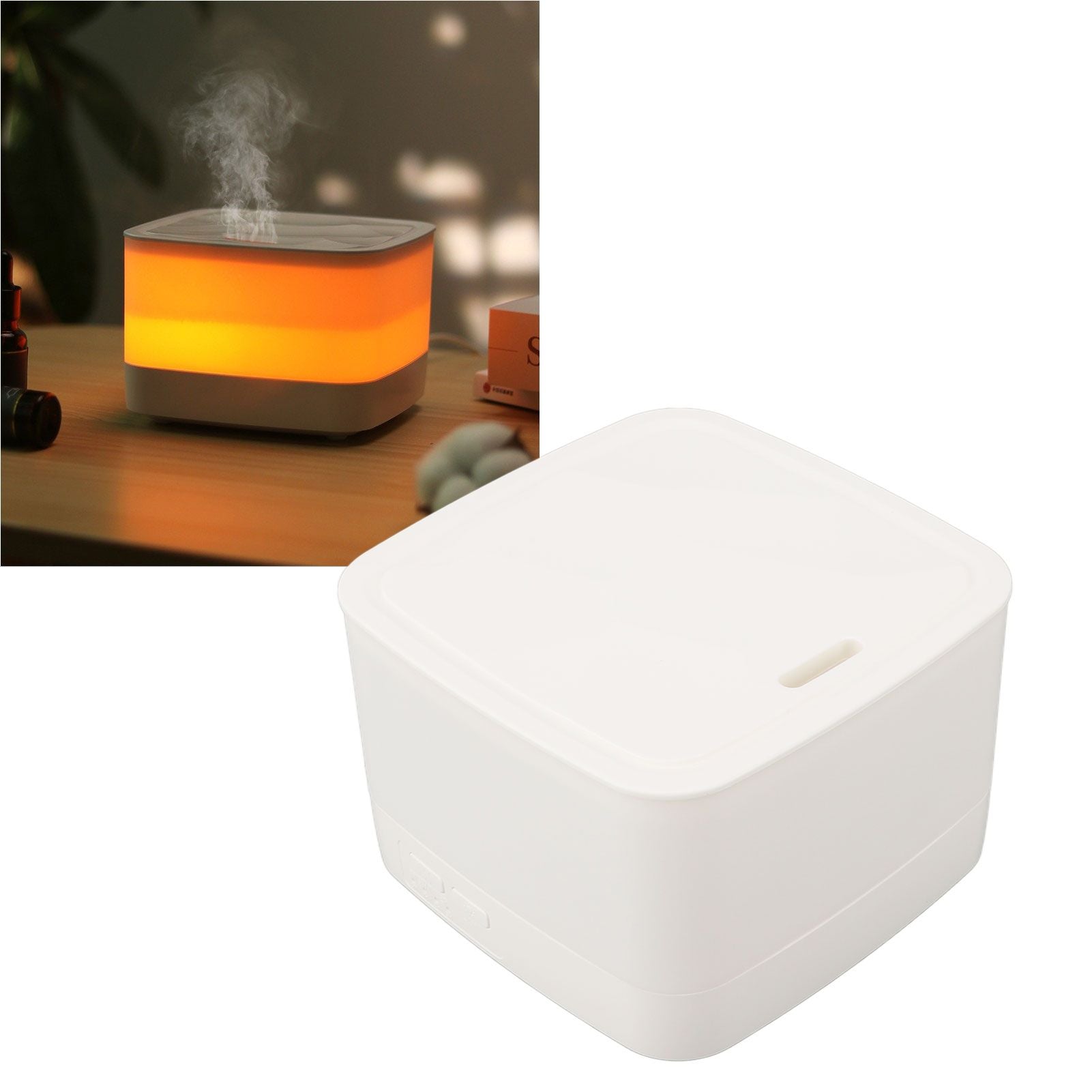 Aroma Diffuser Humidifier with Remote Control USB 5V 800mL RGB 7 Color Light Colorful Humidifier for Bedroom White