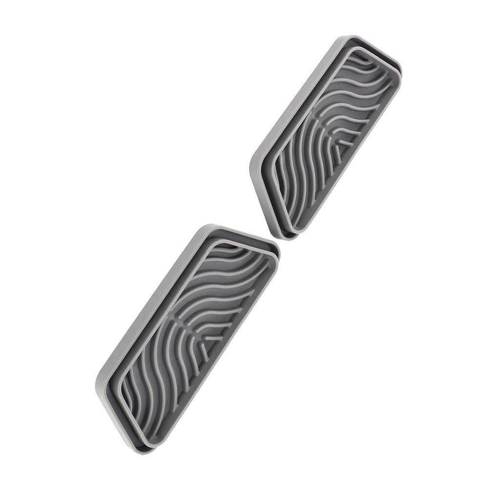2Pcs Refrigerator Water Drip Tray Catcher Trapezoidal Silicone Refrigerator Drip Tray Catcher for GE for Samsung Grey