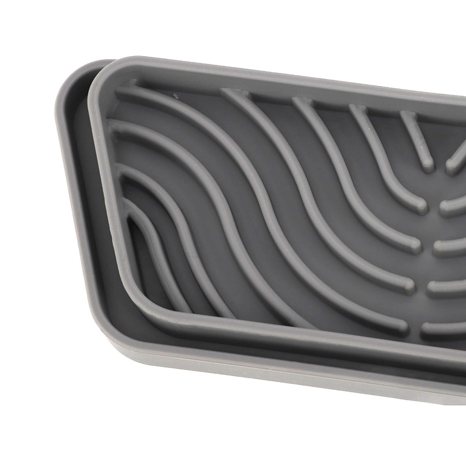 2Pcs Refrigerator Water Drip Tray Catcher Trapezoidal Silicone Refrigerator Drip Tray Catcher for GE for Samsung Grey