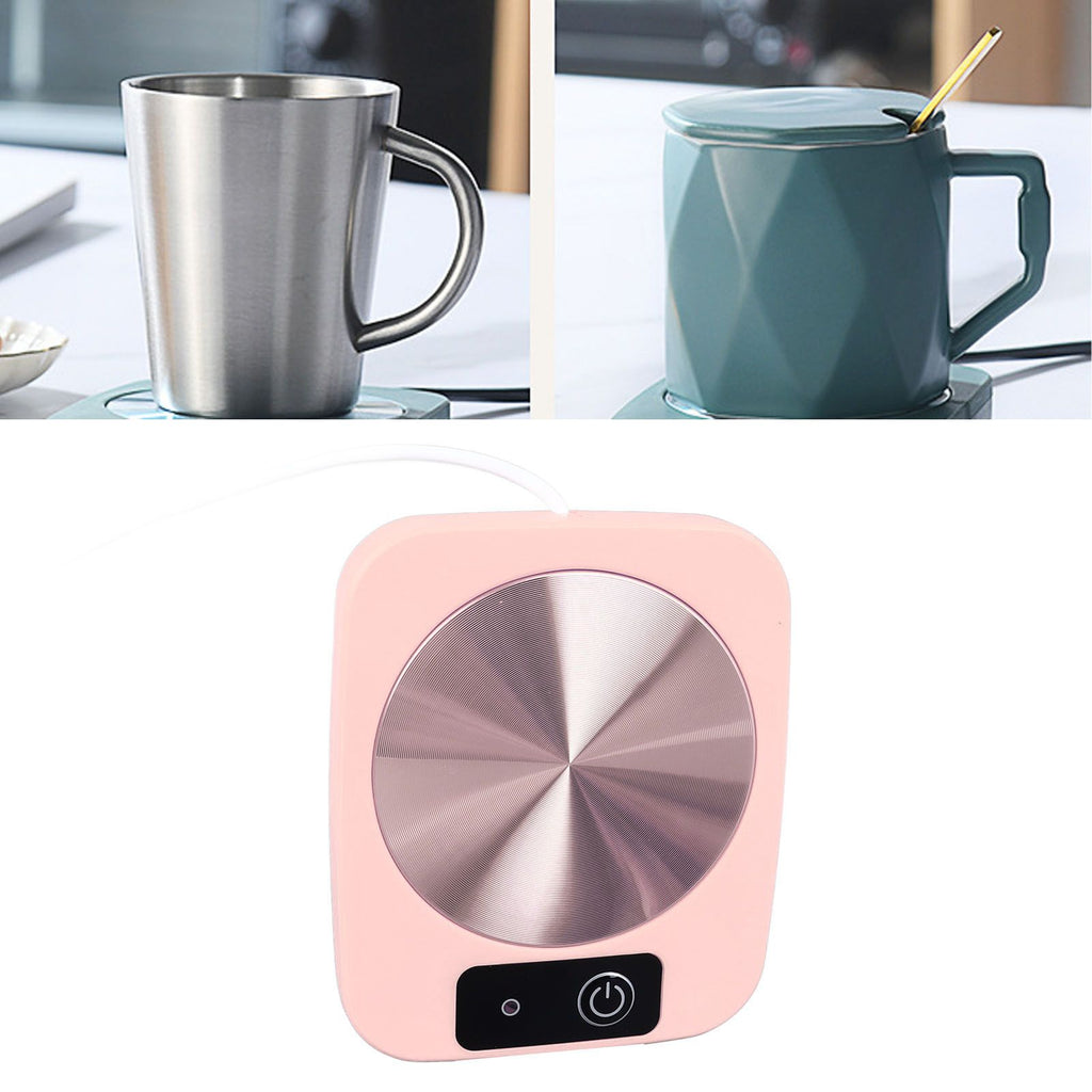 Coffee Warmer Smart Constant Temperature USB Powered Portable Mug Warmer for Office Travel Home Pink