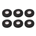 6pcs Cloth Tape Black Noise Damping Heat Proof Shock Absorbing Wear Proof Flame Retardant 19mmx25m Wire Harness Wrapping Tape for Car Engine