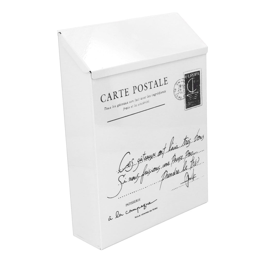 Iron Mailbox Wall Mounted Rustic Style Locked with 2 Keys 3 Hooks Waterproof Suggestion Box for Home Office Small Letters in Beige