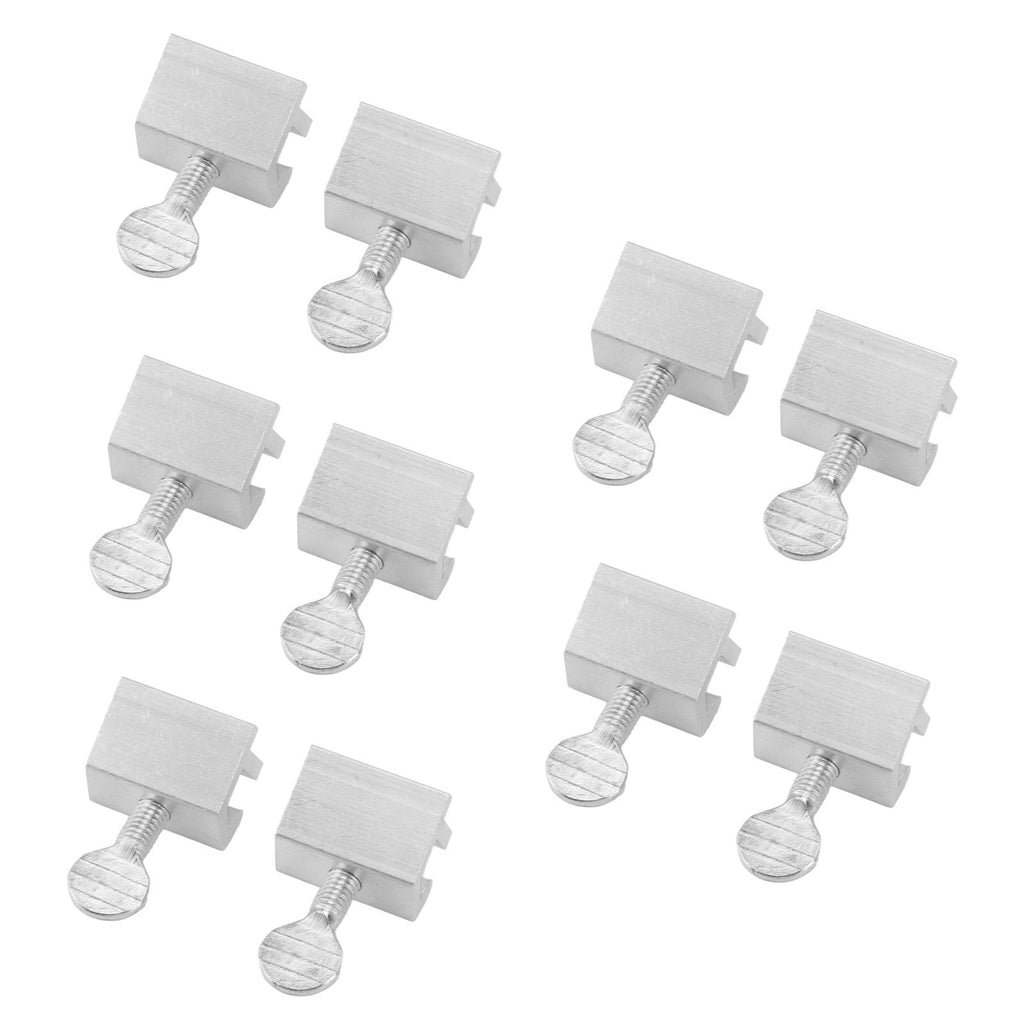10pcs Sliding Window Security Lock Security Door Stopper Safety Lock Drill Free Install Anti Theft Limit Round Handle Silver