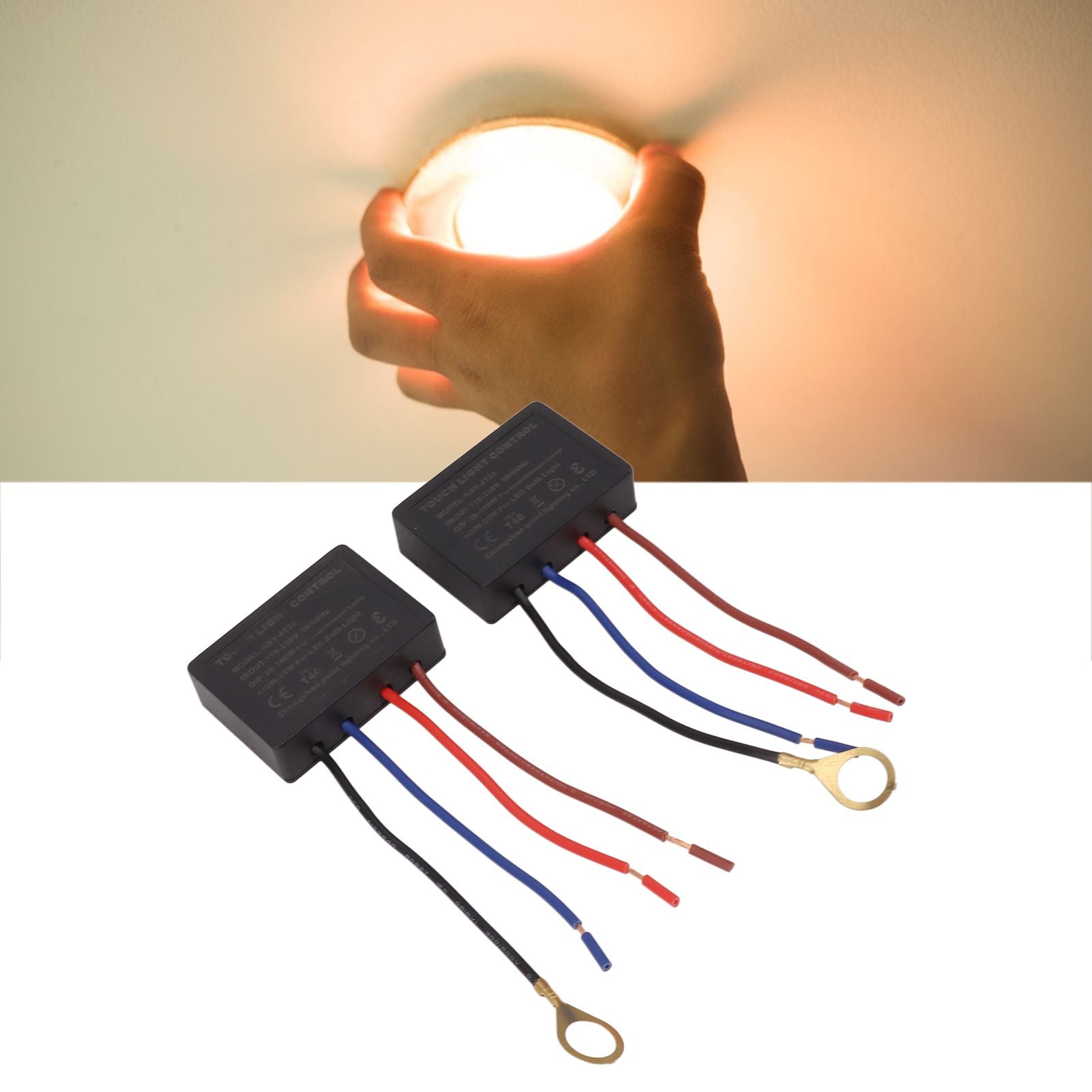 KSY 413A 3 Way Touch Sensor Dimmer Incandescent Lamp 20‑100W LED Bulb Light 3W‑25W Touch Lamp Control Module for Replacement Desk Light 110‑230V