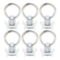 6PCS Single Stud Fitting L Track with Round Ring Stainless Steel Aluminum Cargo Control Stud Tie Down Fitting for Airline Track Logistic Installation
