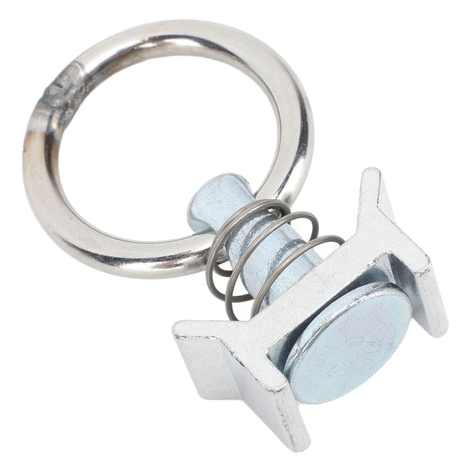 6PCS Single Stud Fitting L Track with Round Ring Stainless Steel Aluminum Cargo Control Stud Tie Down Fitting for Airline Track Logistic Installation