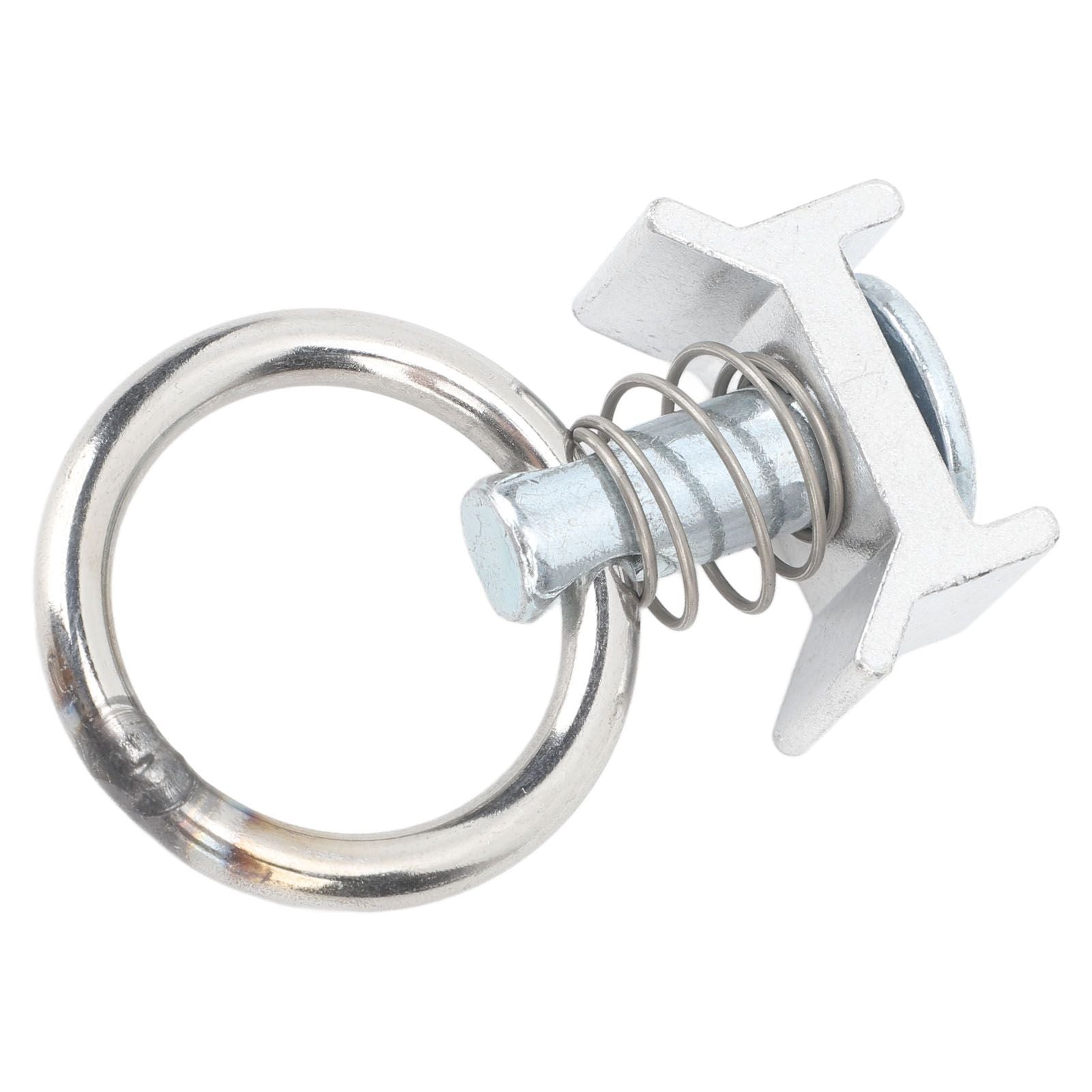 6PCS Single Stud Fitting L Track with Round Ring Stainless Steel Aluminum Cargo Control Stud Tie Down Fitting for Airline Track Logistic Installation