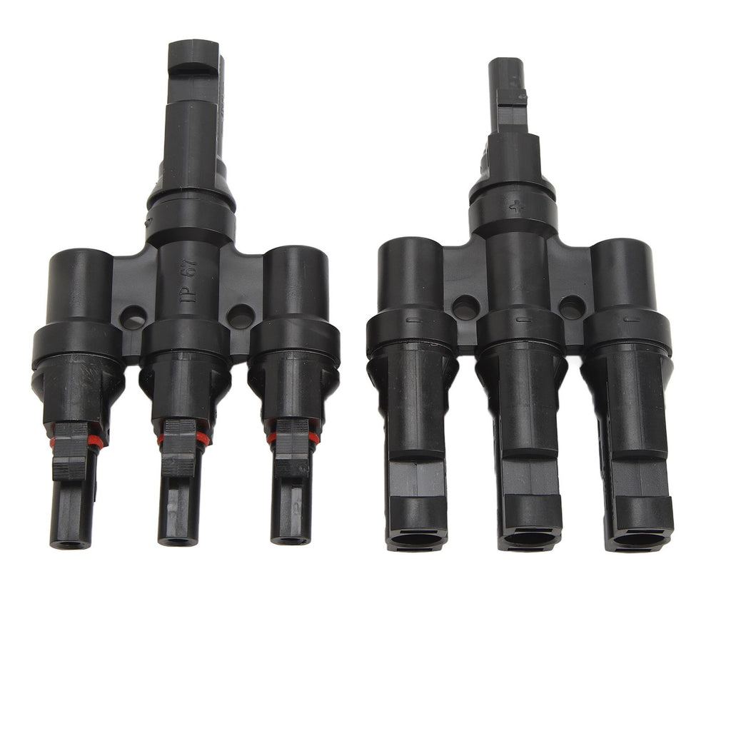 PV Solar Branch Connectors 1 to 3 Waterproof High Current Carrying Capacity Solar Panel T Branch Connector for Parallel Connection