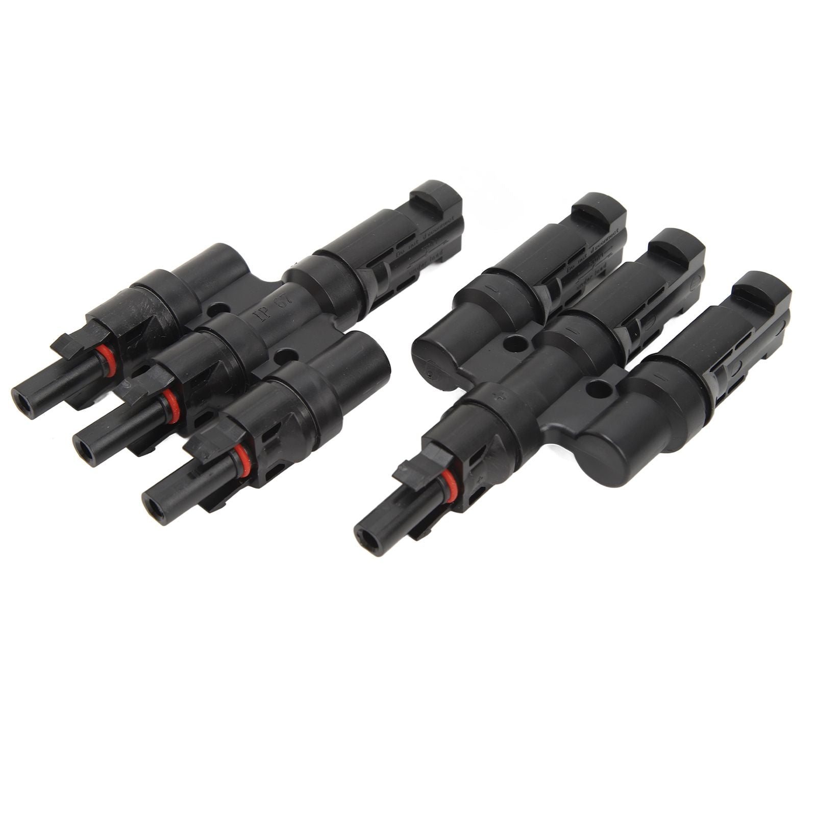 PV Solar Branch Connectors 1 to 3 Waterproof High Current Carrying Capacity Solar Panel T Branch Connector for Parallel Connection