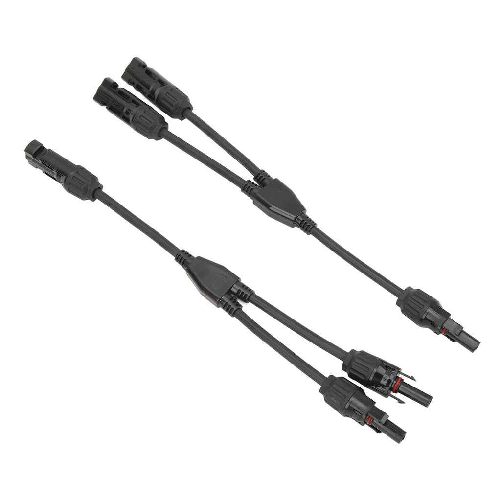 1 Pair Solar Panel Y Branch Parallel Cable 2 to 1 Solar Connectors Y Branch Parallel Adapter Cable Wire Plug Tool Kit MFF FMM 30CM 0.98FT