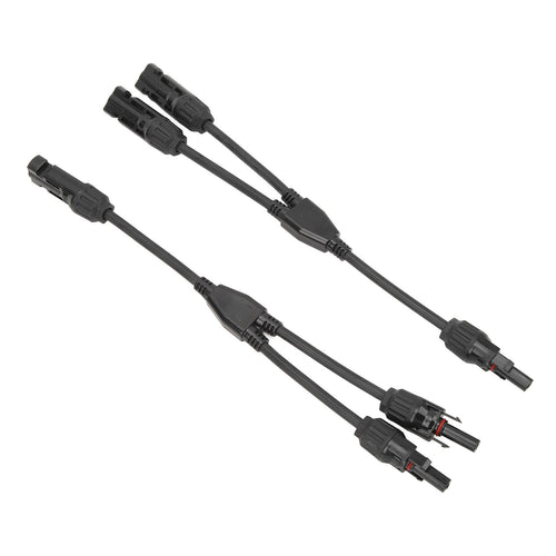 1 Pair Solar Panel Y Branch Parallel Cable 2 to 1 Solar Connectors Y Branch Parallel Adapter Cable Wire Plug Tool Kit MFF FMM 30CM 0.98FT