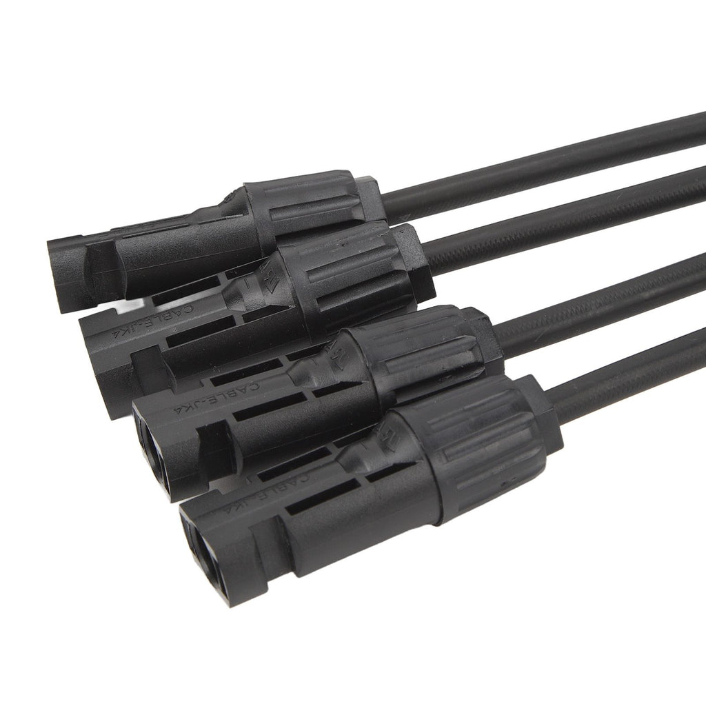 Solar Connectors 1 to 4 Y Branch Parallel Adapter Cable Wire Plug Tool Kit for Solar Panel