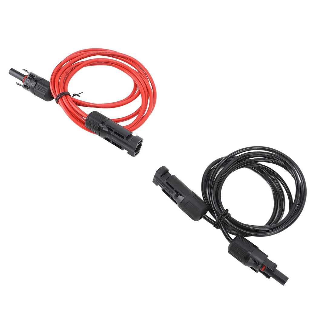 2m 6.6ft 12AWG Solar Panel Extension Cable Wire with Female and Male Connector Red Black 2.5mm²