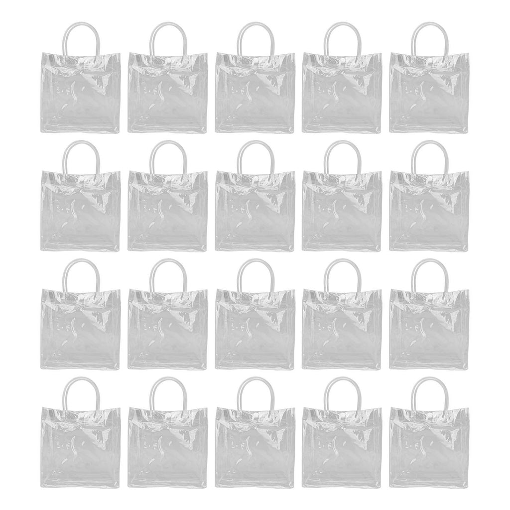 20pcs Transparent Gift Bags Large Capacity Simple Multifunctional 20cmx20cmx8cm PVC Goodie Wrap Bags for Flower Candy