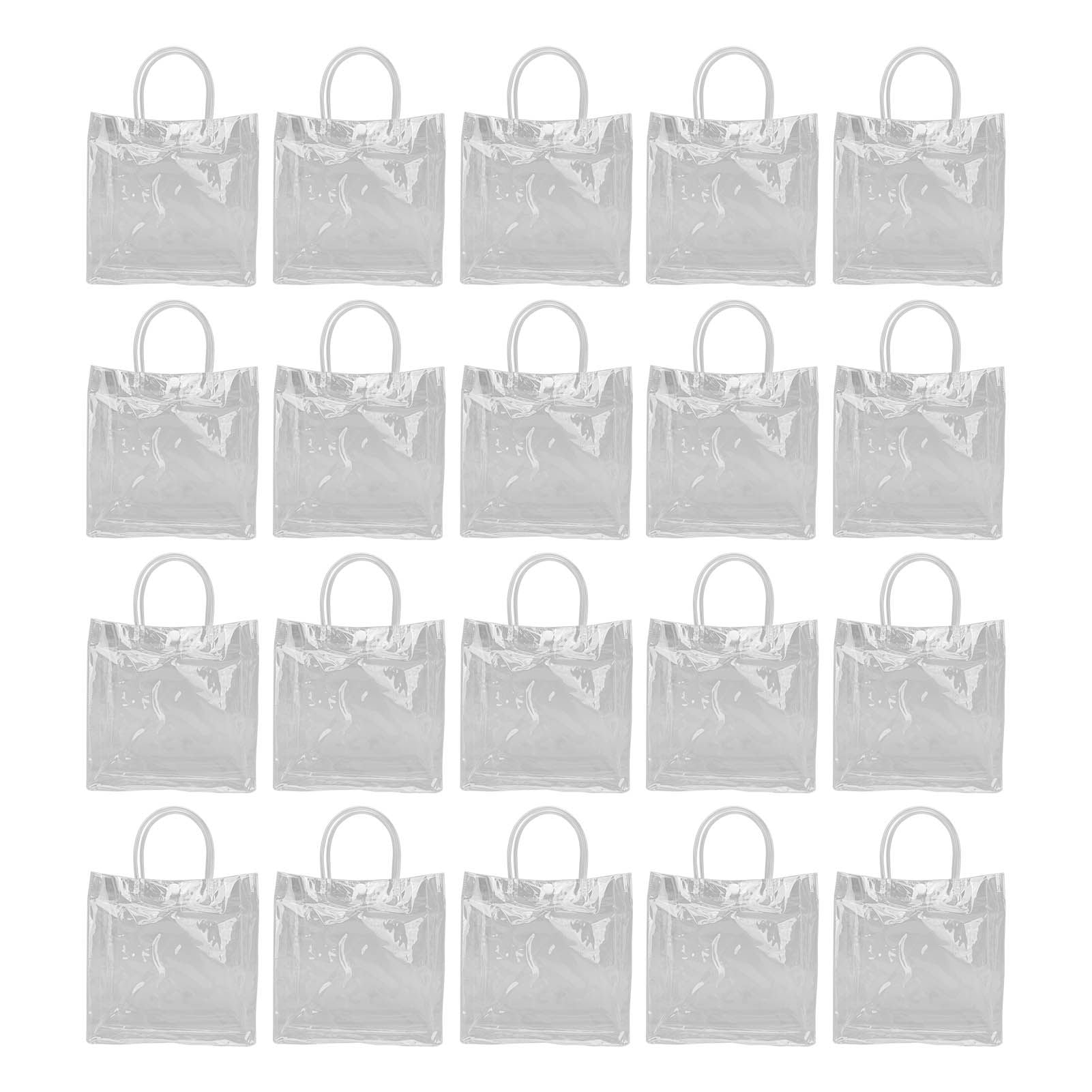 20pcs Transparent Gift Bags Large Capacity Simple Multifunctional 20cmx20cmx8cm PVC Goodie Wrap Bags for Flower Candy