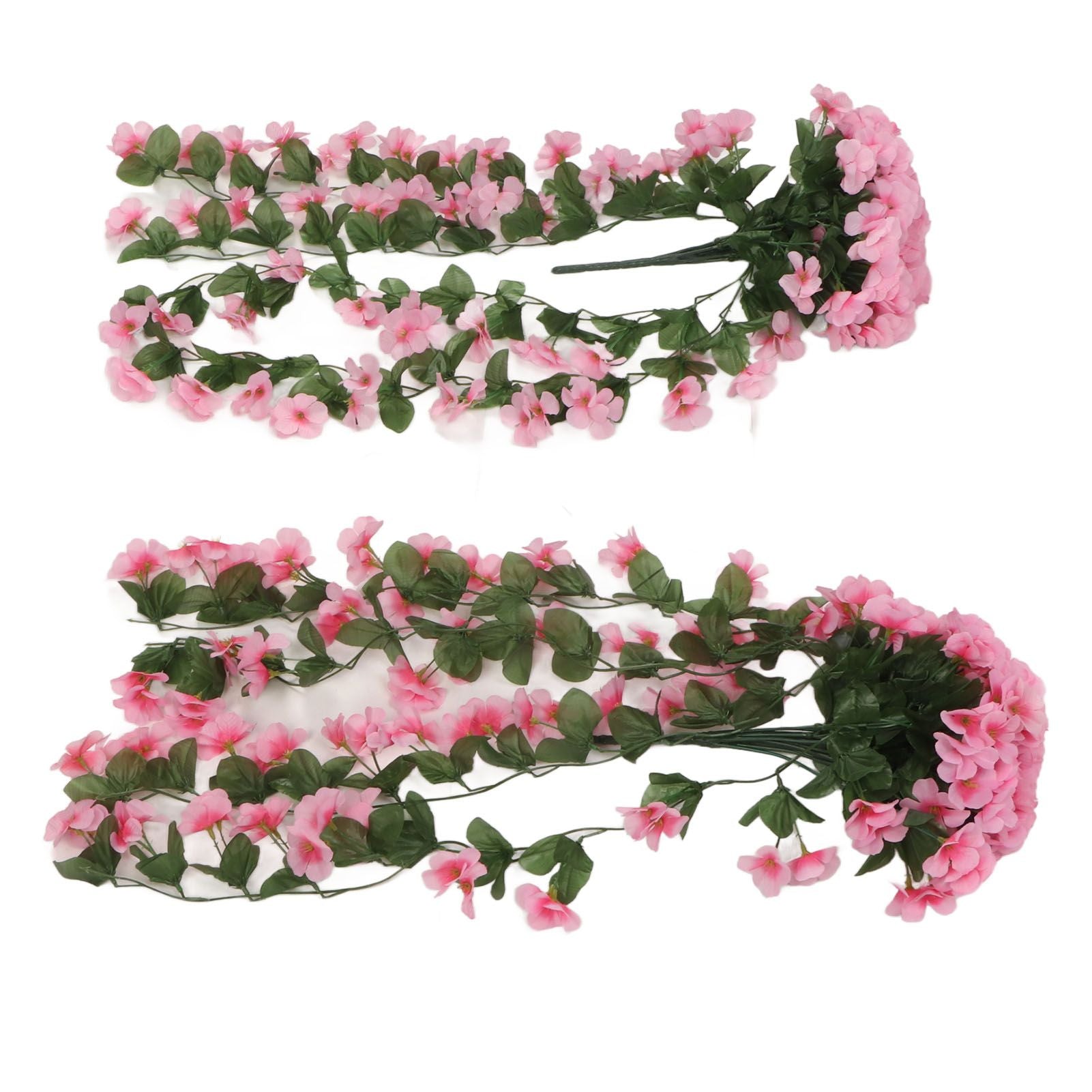 2PCS Artificial Violet Hanging Flowers Simulation Plastic Fake Plants for Decoration Garden Patio Wedding Porch Outdoor Pink