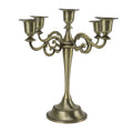 5 Arm Candlestick Holder Iron Retro Decorative Candle Holder Centerpiece for Home Church Cyan